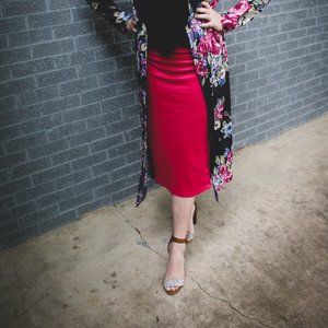 Fuchsia Pencil Skirt